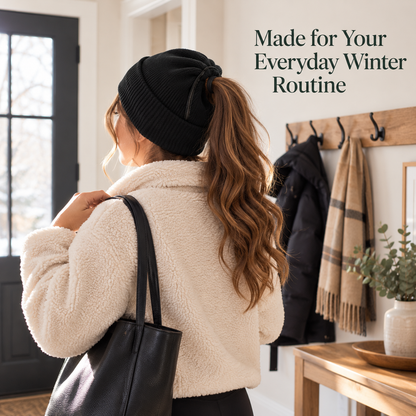 Women's Magnetic Ponytail Beanie | Knit Winter Hat