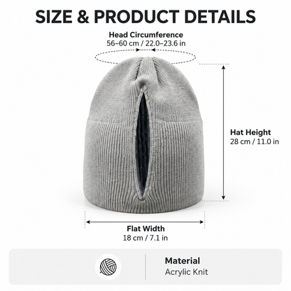 Women's Magnetic Ponytail Beanie | Knit Winter Hat
