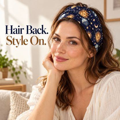 ✨ Boho Wide Headband for Women – Celestial & Geometric Prints
