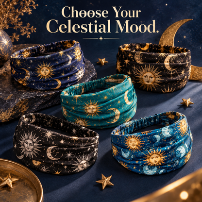✨ Boho Wide Headband for Women – Celestial & Geometric Prints