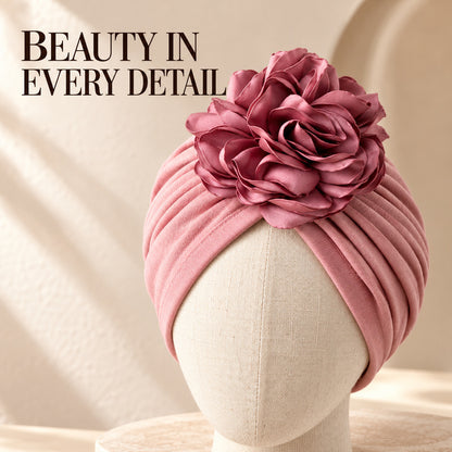 🌸 Women's 3D Flower Turban Hat | Pre-Tied Head Wrap