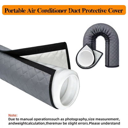 Heat Insulated Portable Air Conditioner Exhaust Pipe Cover, Waterproof Dustproof AC Hose Protector with 2 Elastic Fixing Straps
