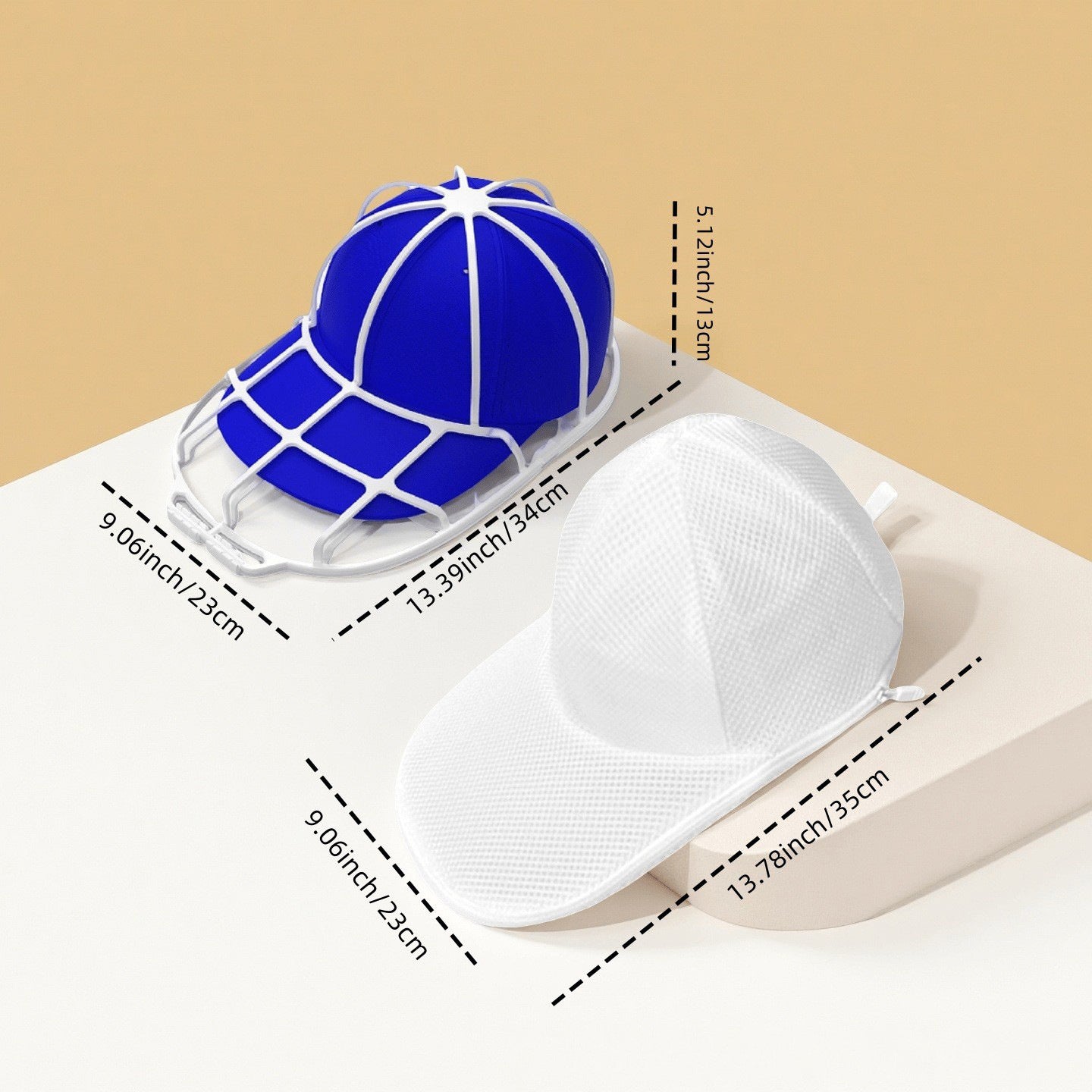 Hat Washing Cage with Laundry Bag, Reusable Baseball Cap Washer Protector Frame for Washing Machine Cap Cleaning Tool