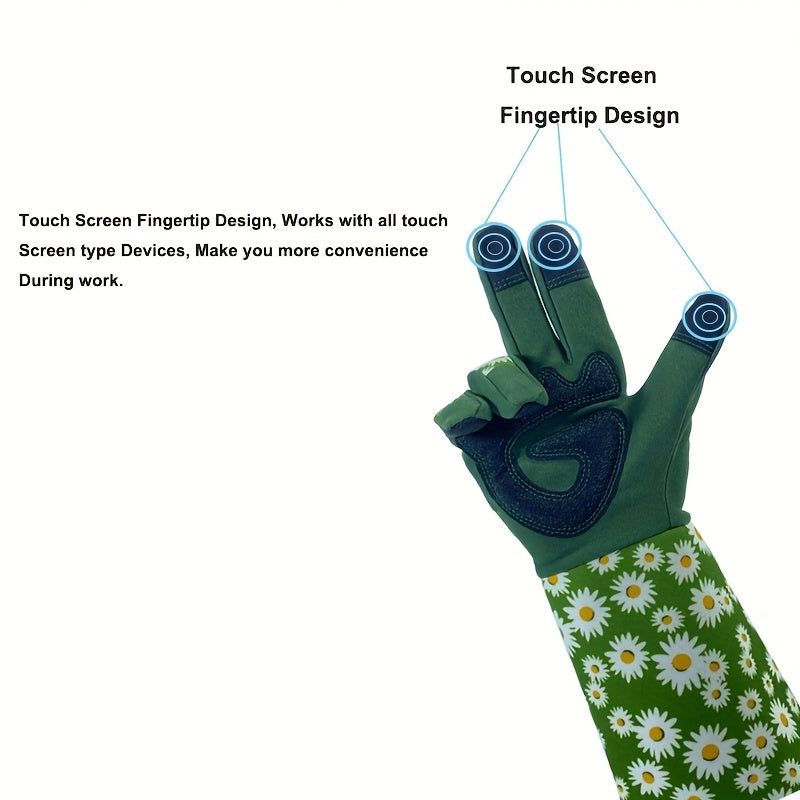 Thorn-Resistant Rose Gardening Gloves | Long Floral Cuffs