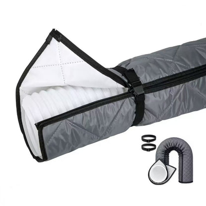 Heat Insulated Portable Air Conditioner Exhaust Pipe Cover, Waterproof Dustproof AC Hose Protector with 2 Elastic Fixing Straps