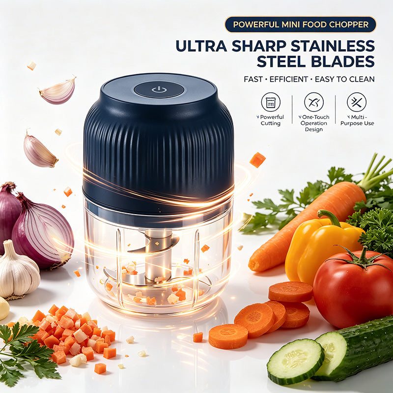 Mini Electric Food Processor for Meat, Garlic, Onion & Vegetables