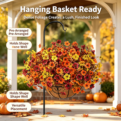 🍂🌸 Halloween Fall UV Resistant Artificial Colorful Fake Flowers