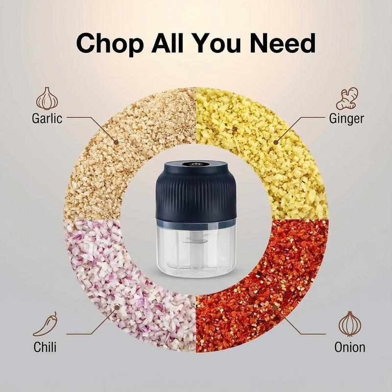 Mini Electric Food Processor for Meat, Garlic, Onion & Vegetables