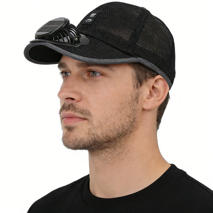 Outdoor Solar Fan Cooling Breathable Mesh Baseball Cap