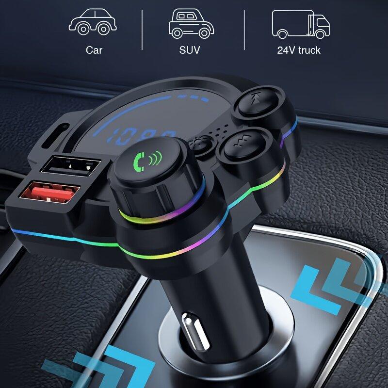[Father’s Day Gift] 30W PD Fast Charge Bluetooth FM Transmitter for Car – Hands-Free Calls & Deep Bass