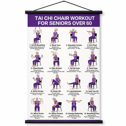 Chair Yoga & Tai Chi Exercise Chart for Seniors