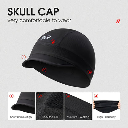 Quick-Dry Breathable Helmet Liner Sun Visor Skull Cycling Cap