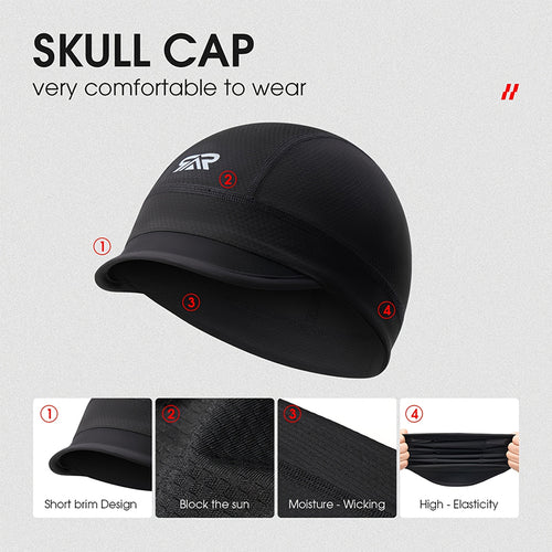 Quick-Dry Breathable Helmet Liner Sun Visor Skull Cycling Cap
