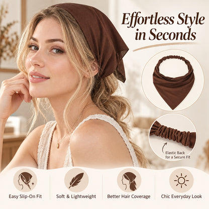 Elastic Back Triangle Hair Scarf for Women