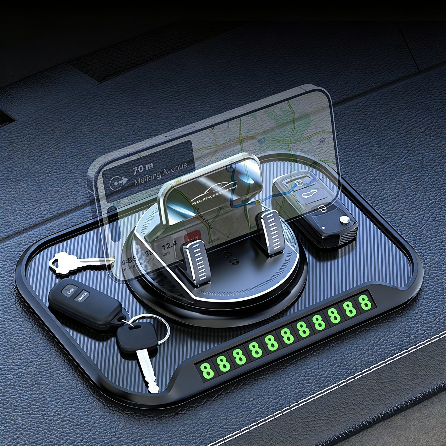 Anti-Slip Car Phone Holder with 360° Rotation