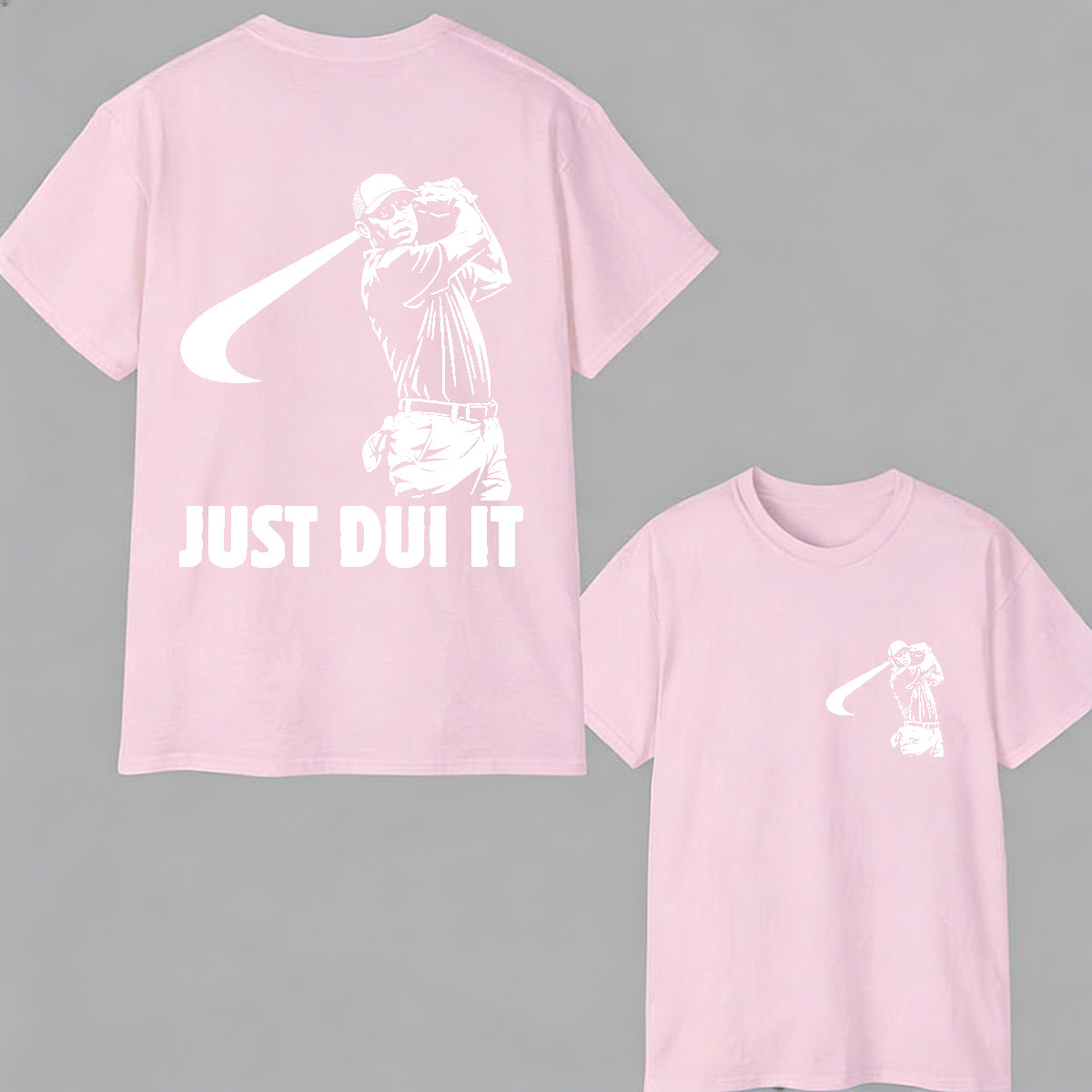 Funny Golf Novelty Graphic "Just Dui It" Mugshot Style T-Shirt