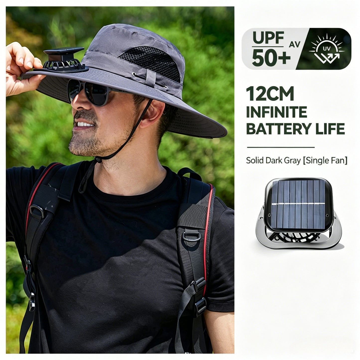 Solar Cooling Fan Hat – Rechargeable Sun Protection Bucket Hat with Built-In Cooling Fan