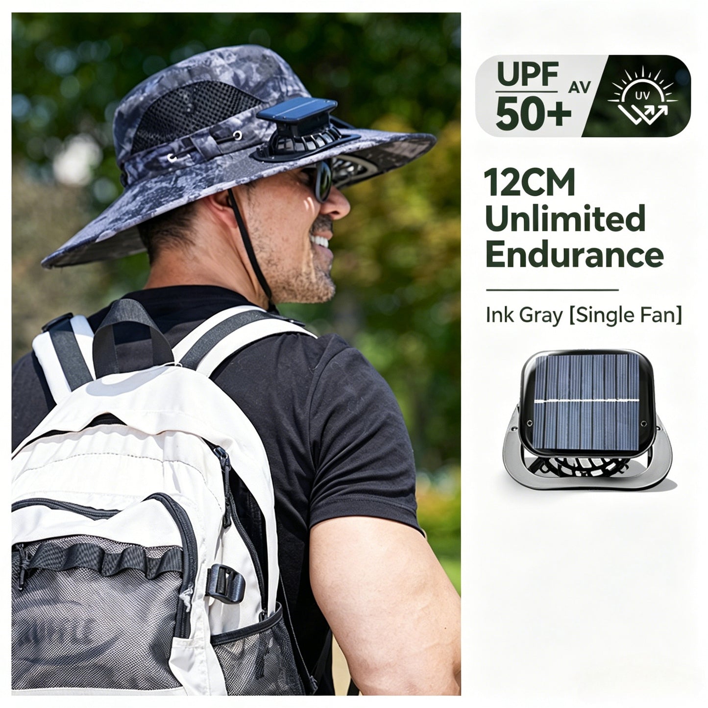 Solar Cooling Fan Hat – Rechargeable Sun Protection Bucket Hat with Built-In Cooling Fan