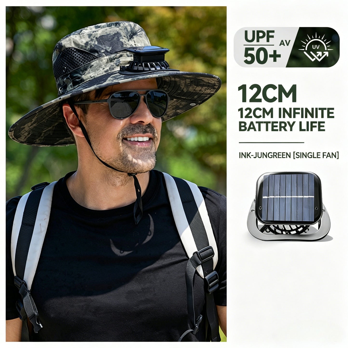 Solar Cooling Fan Hat – Rechargeable Sun Protection Bucket Hat with Built-In Cooling Fan