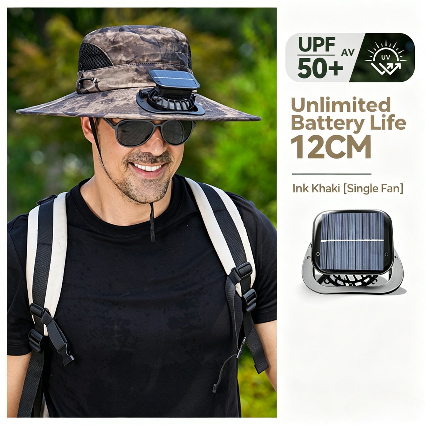Solar Cooling Fan Hat – Rechargeable Sun Protection Bucket Hat with Built-In Cooling Fan