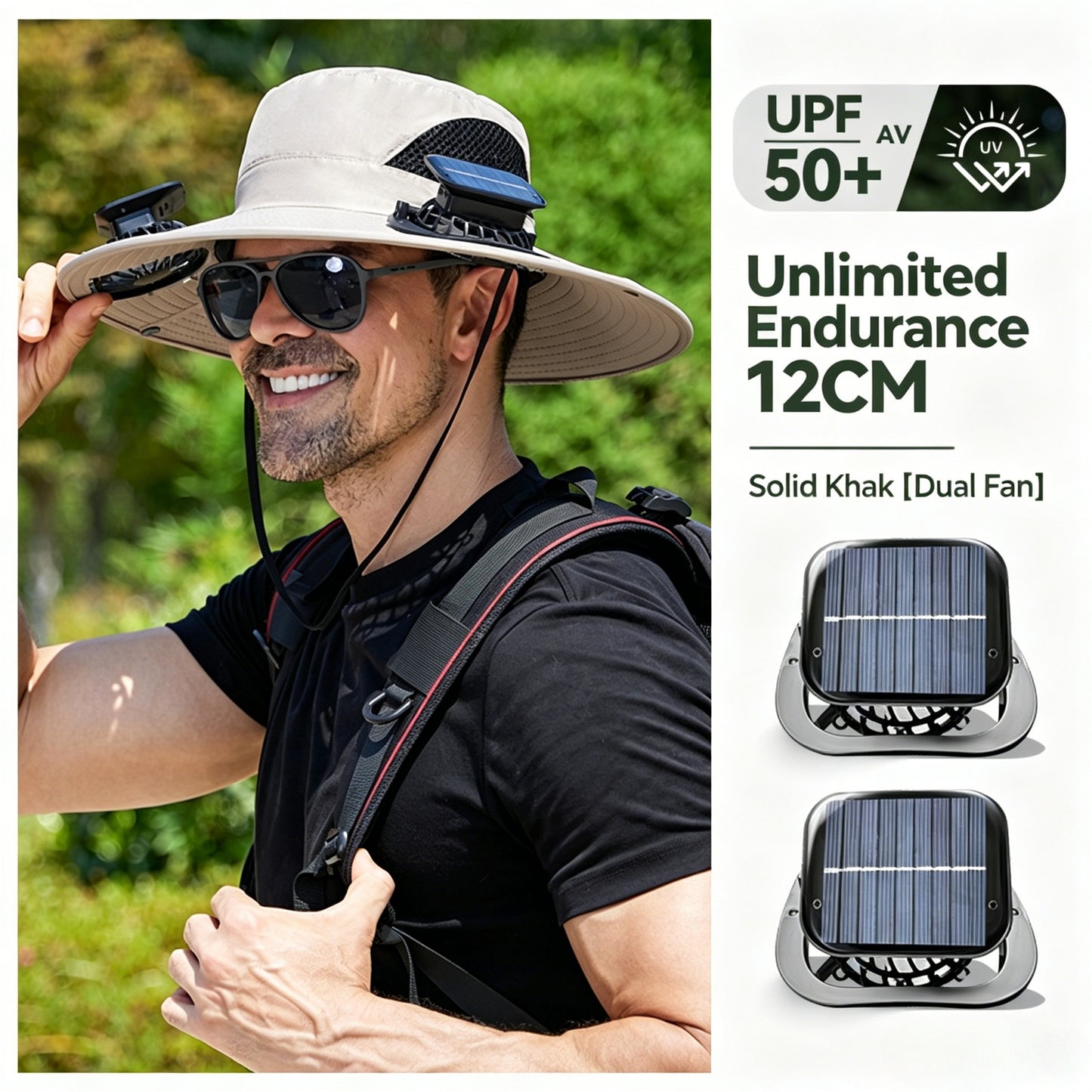 Solar Cooling Fan Hat – Rechargeable Sun Protection Bucket Hat with Built-In Cooling Fan