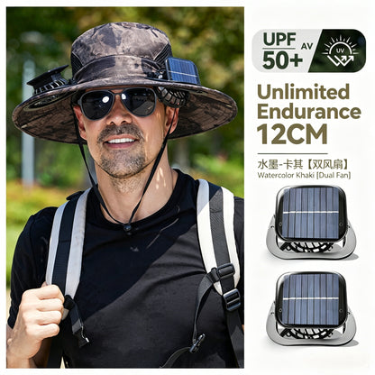 Solar Cooling Fan Hat – Rechargeable Sun Protection Bucket Hat with Built-In Cooling Fan