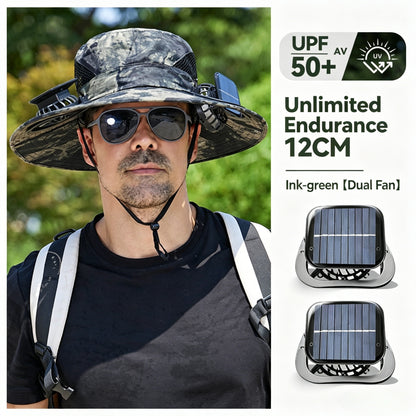 Solar Cooling Fan Hat – Rechargeable Sun Protection Bucket Hat with Built-In Cooling Fan