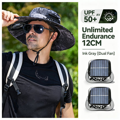 Solar Cooling Fan Hat – Rechargeable Sun Protection Bucket Hat with Built-In Cooling Fan