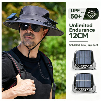 Solar Cooling Fan Hat – Rechargeable Sun Protection Bucket Hat with Built-In Cooling Fan