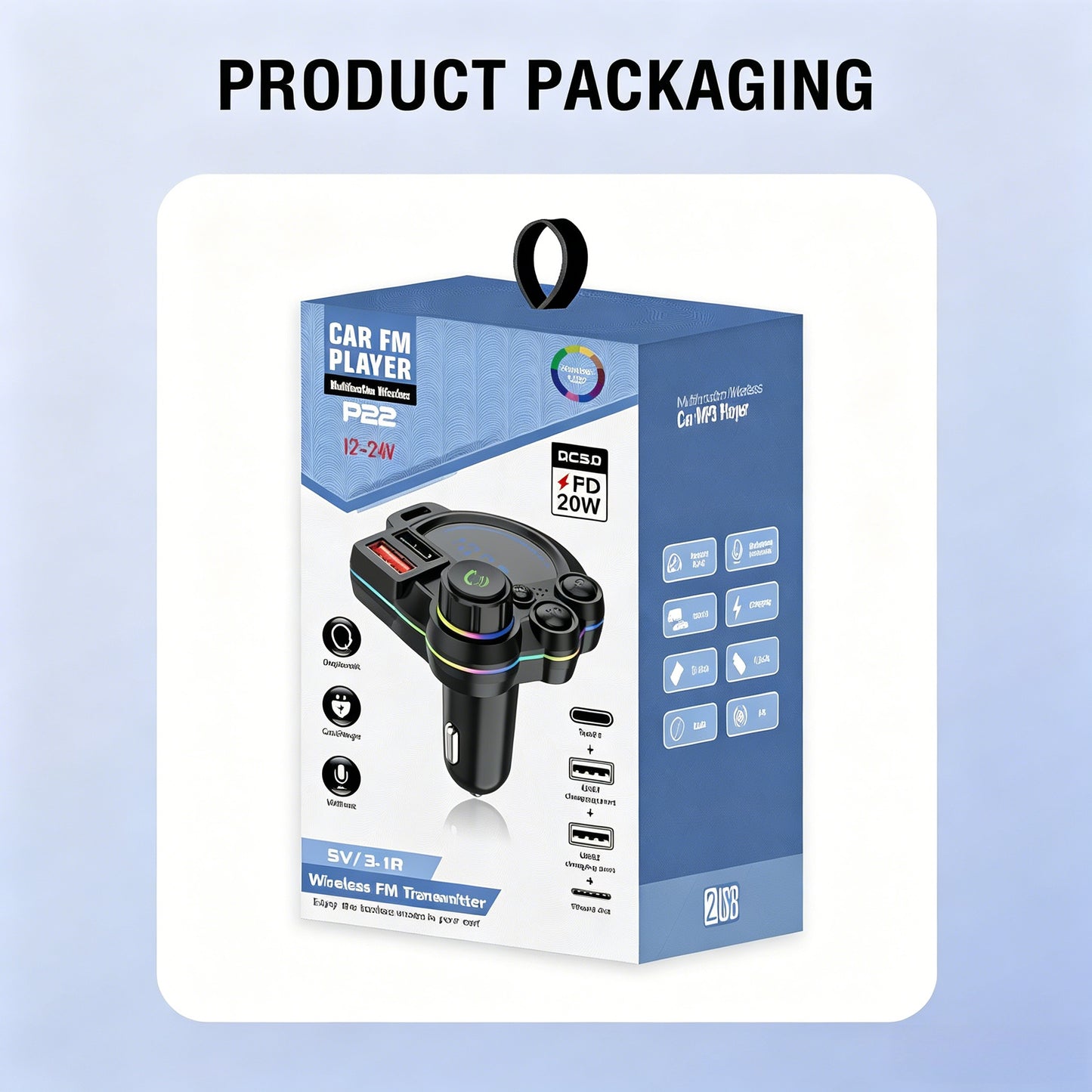[Father’s Day Gift] 30W PD Fast Charge Bluetooth FM Transmitter for Car – Hands-Free Calls & Deep Bass