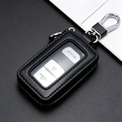 Leather Car Key Case with Viewing Window