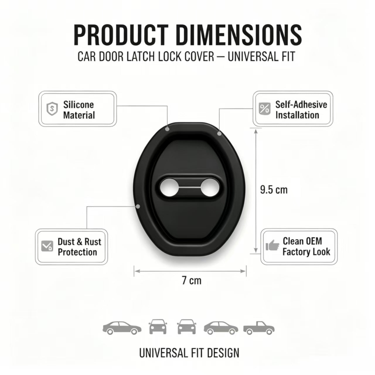 Universal Self-Adhesive Car Door Latch Covers