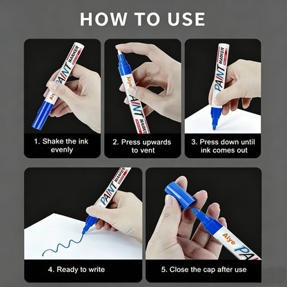 12 Colors Permanent Paint Marker Set Waterproof, Quick-Dry & Multi-Surface Use