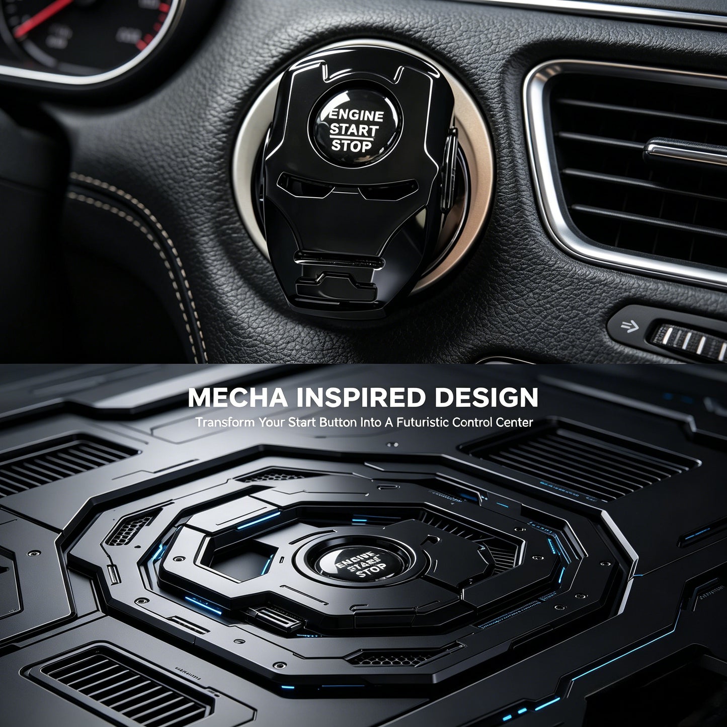 Rotating Mecha Car Start Button Cover