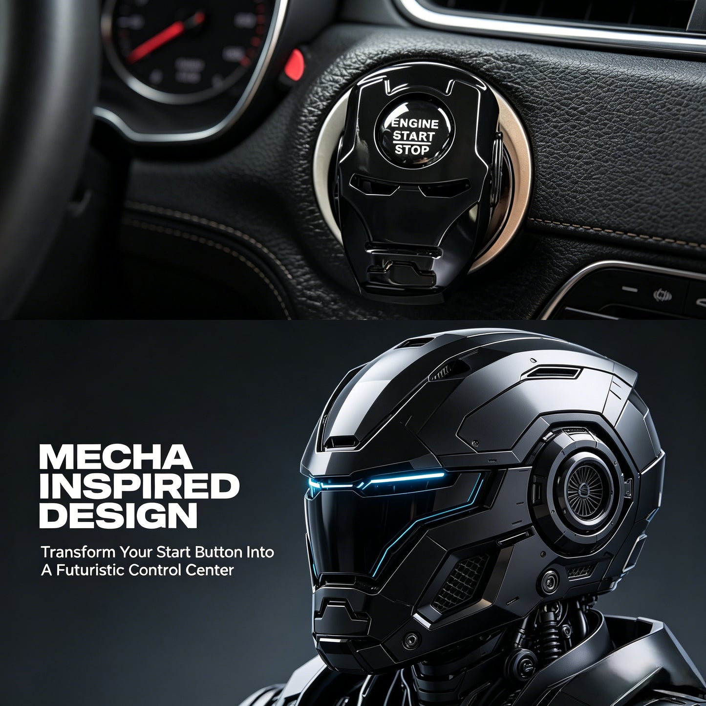 Rotating Mecha Car Start Button Cover