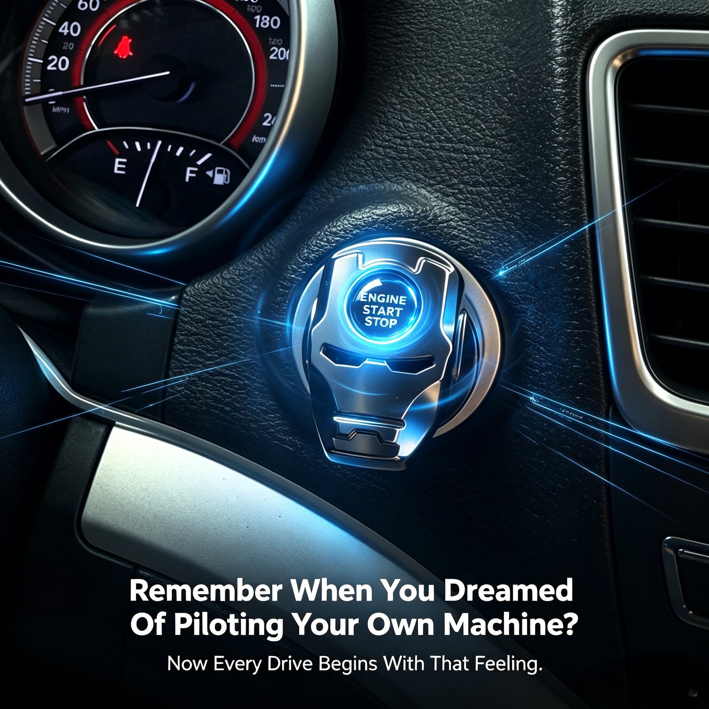 Rotating Mecha Car Start Button Cover