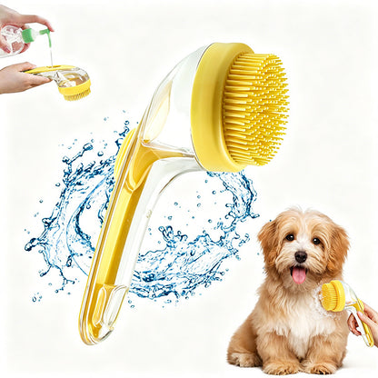 Pet Bath Brush With Built-In Shampoo Dispenser