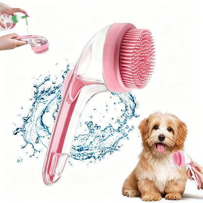 Pet Bath Brush With Built-In Shampoo Dispenser