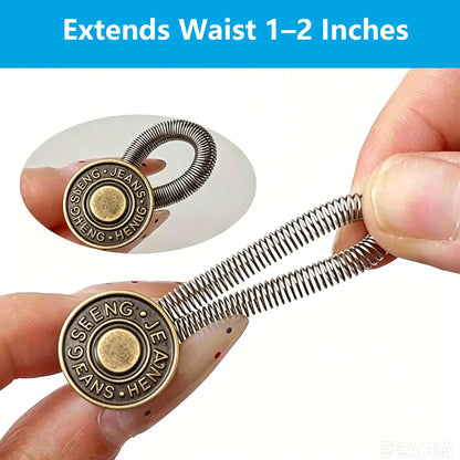 Premium Flexible Spring Waist Extenders for Jeans & Pants – No-Sew Comfort Fit