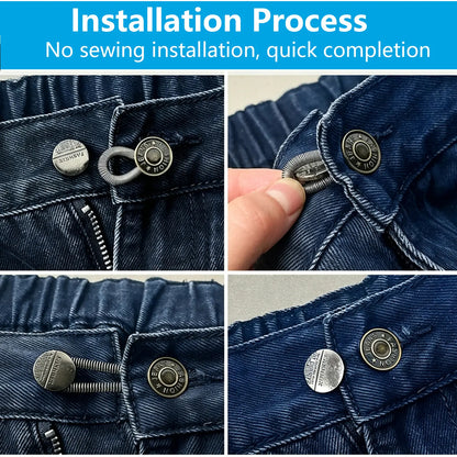 Premium Flexible Spring Waist Extenders for Jeans & Pants – No-Sew Comfort Fit