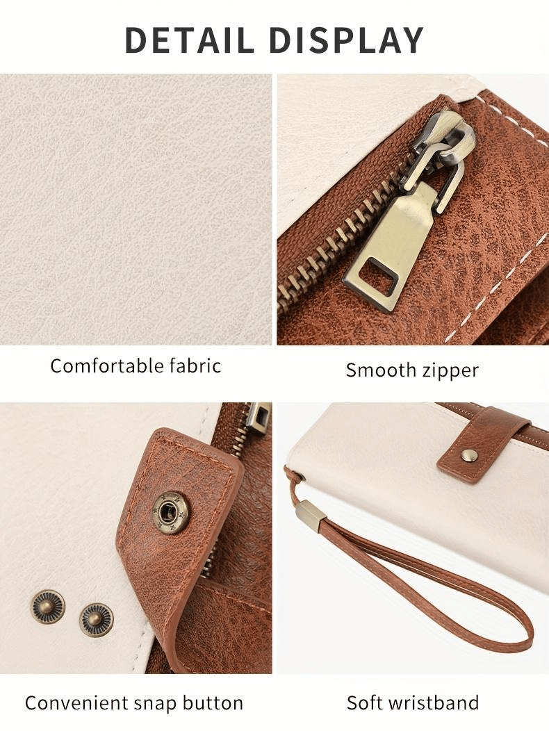 👛Women's long wallet, stylish clutch, elegant solid color RFID blocking leather wallet!!!