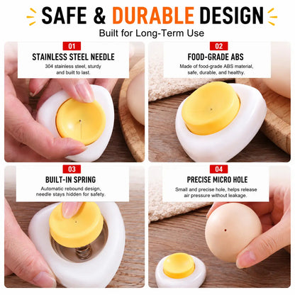 2-Pack Magnetic Egg Piercer – One-Press Egg Pricker for Smoother Boiling & Easier Peeling