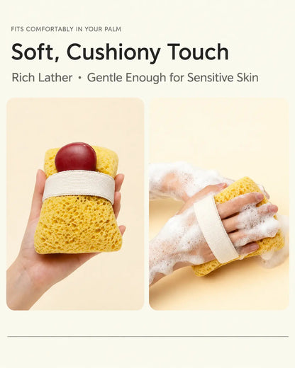 2-Pack Quick-Foaming Soap Pocket Bath Sponges with Easy-Grip Hand Straps
