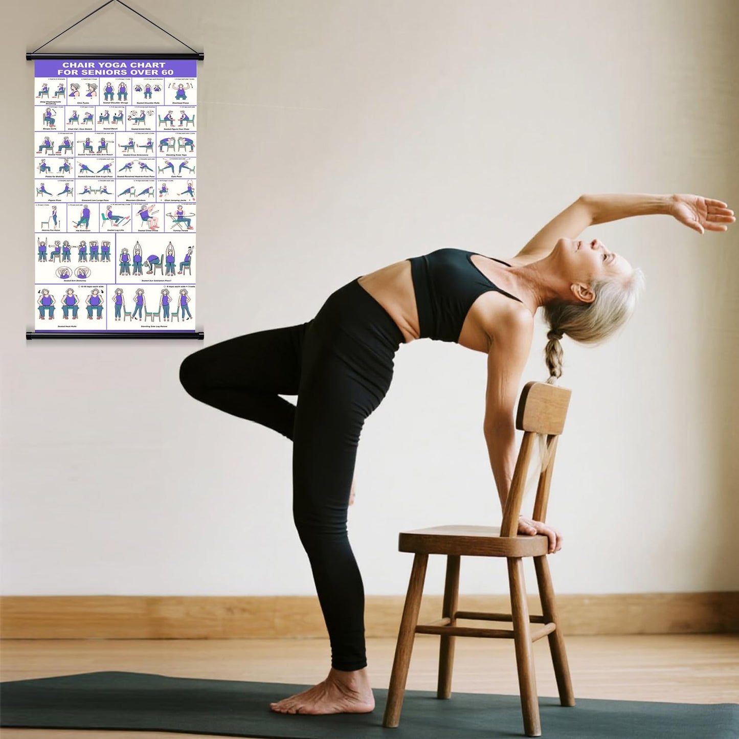 Chair Yoga & Tai Chi Exercise Chart for Seniors