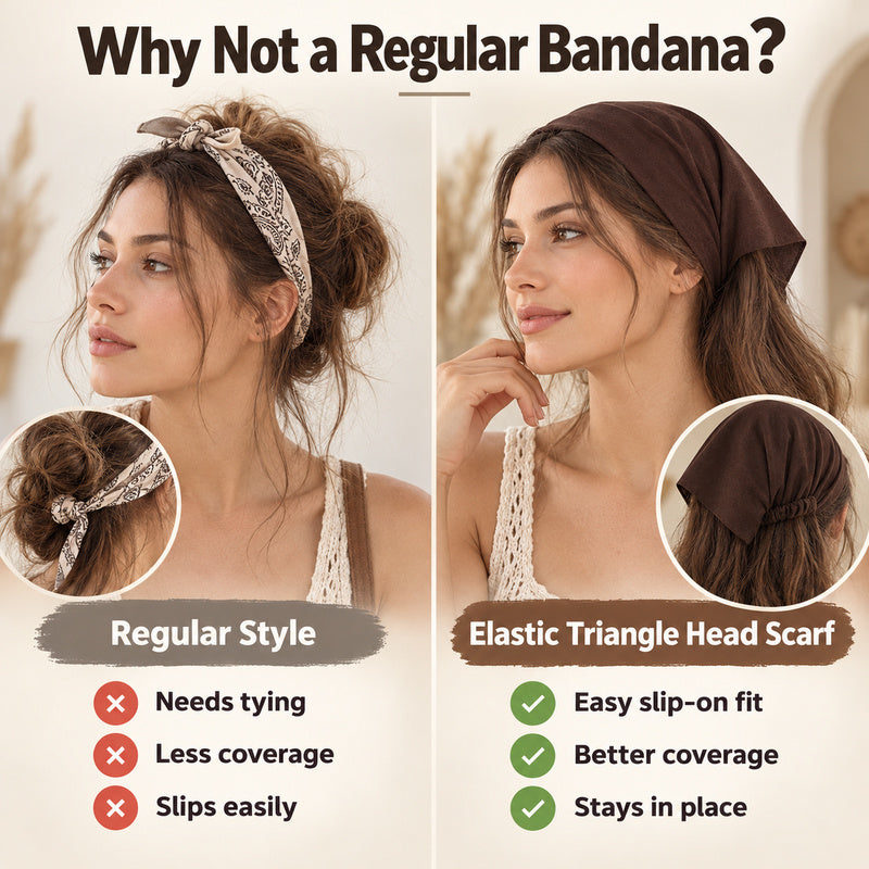 Elastic Back Triangle Hair Scarf for Women