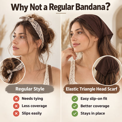Elastic Back Triangle Hair Scarf for Women