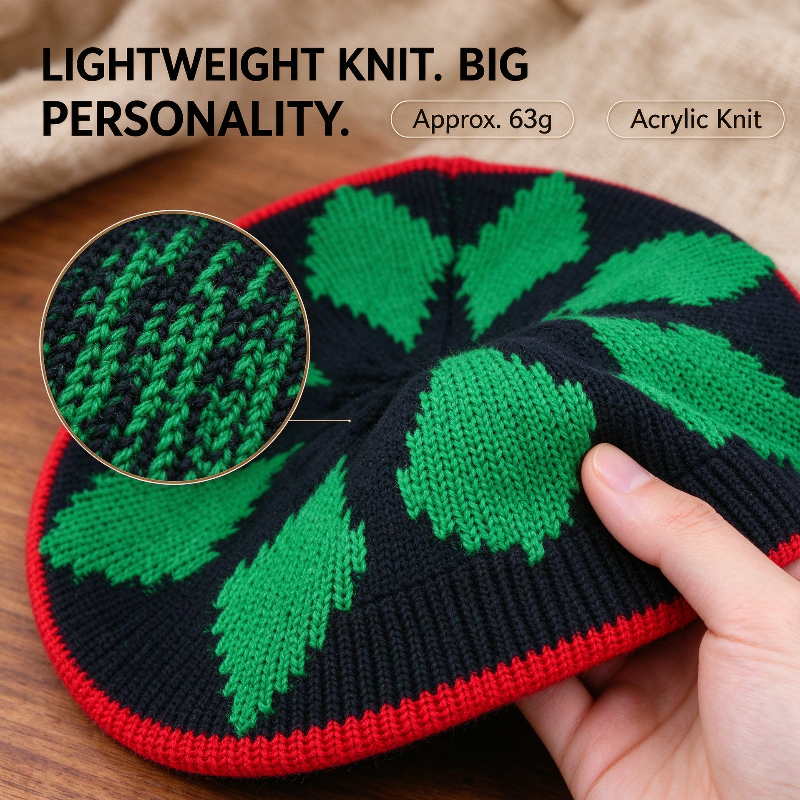 🌈 Colorful Rasta-Inspired Slouchy Knit Hat – Unisex Streetwear Beanie