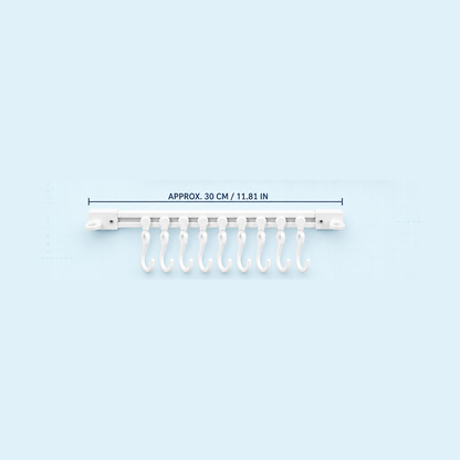 Adjustable 10-Hook Sliding Rail Organizer – Space-Saving Storage for Kitchen & Bathroom