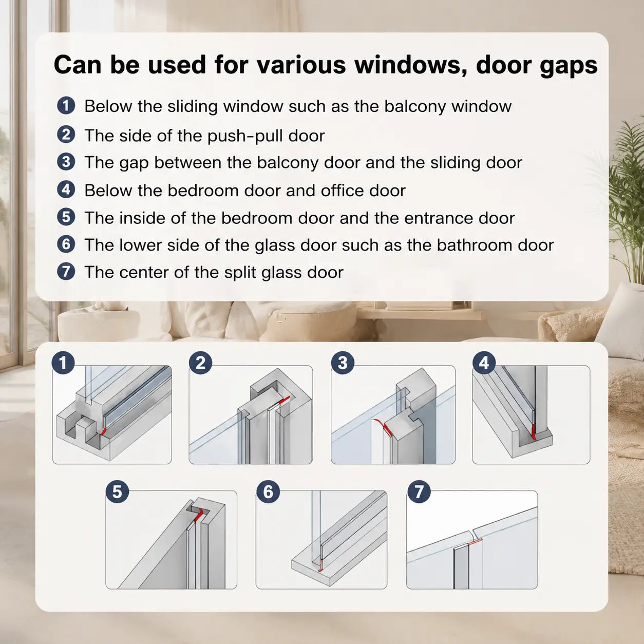 Premium Door & Window Weather Stripping Seal — Block Drafts, Reduce Noise & Save Energy