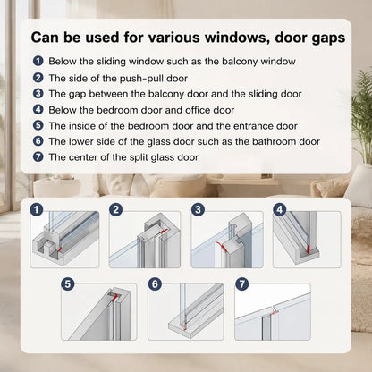 Premium Door & Window Weather Stripping Seal — Block Drafts, Reduce Noise & Save Energy